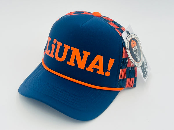 Liuna Checkered Rope Hat - Blue