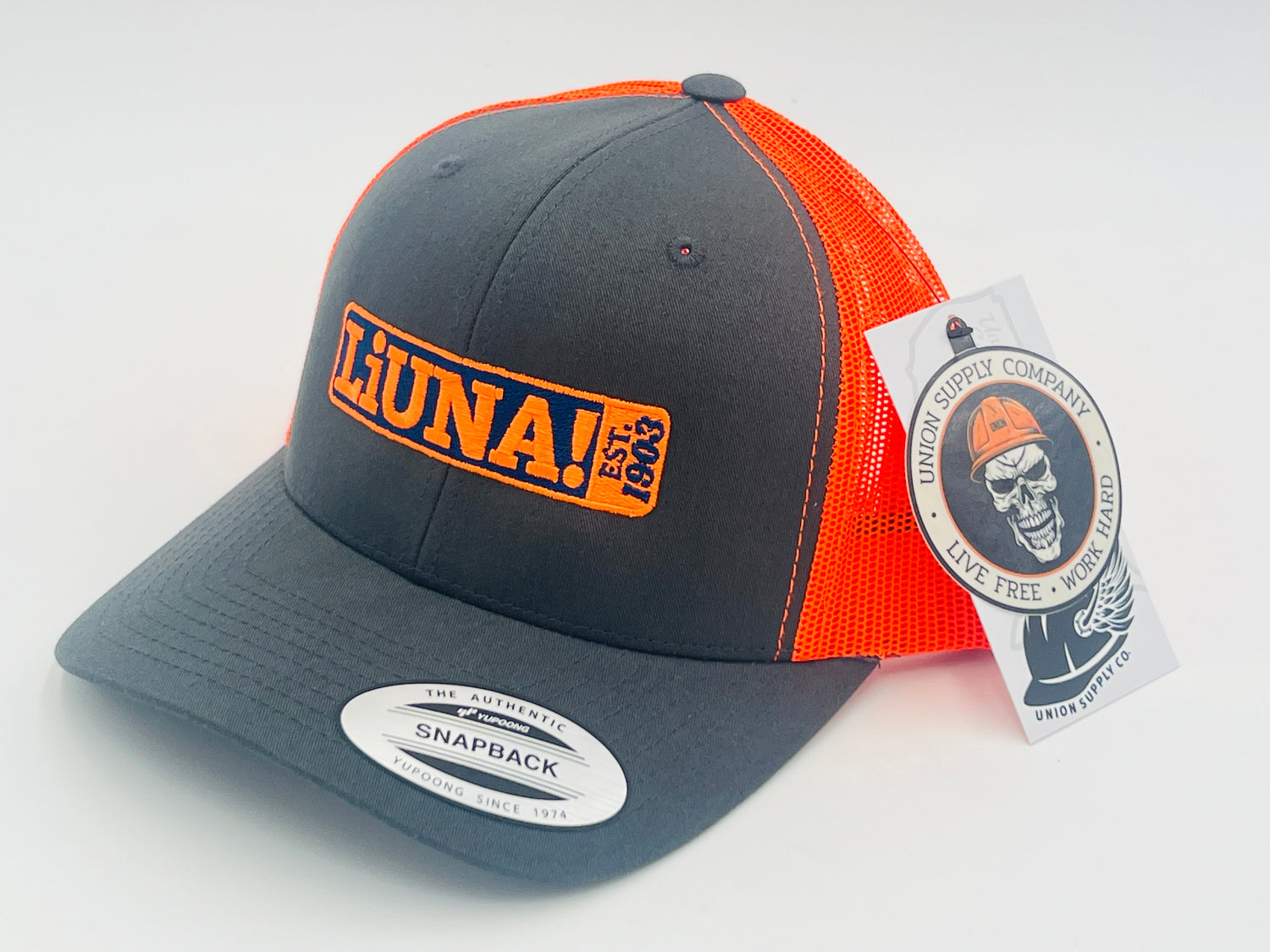 Liuna Est. 1903 Hat - Orange and Gray